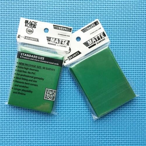 100 PCS/LOT Green Matte Sleeves Cards MGT Protector For TCG Trading Playing Cards Cover Black Lotus Cards Shield Sleeves 66x91mm