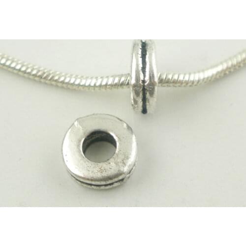 200 PCs Silver Color Tiny Ring Spacers Beads Findings 6x2mm (B03779)