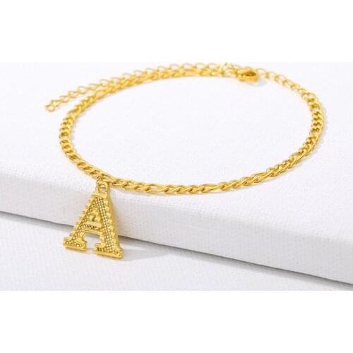 26 Initial Letter Anklets For Women Stainless Steel Gold Alphabet Anklet Bracelet Boho Foot Jewelry Gift Women Accesorios Mujer