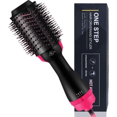 3 in 1 One-Step Hair Dryer & Straightener & Curler Comb Electric Hot Air Iron Blow Dryer Anti-Static Hot Air Brush Volumizer