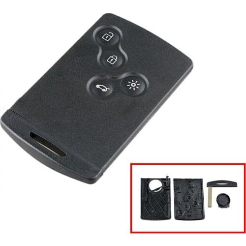 4 Buttons Replacement Car Remote Smart Key Card Case Fob Shell For Renault Koleos Megane Scenic