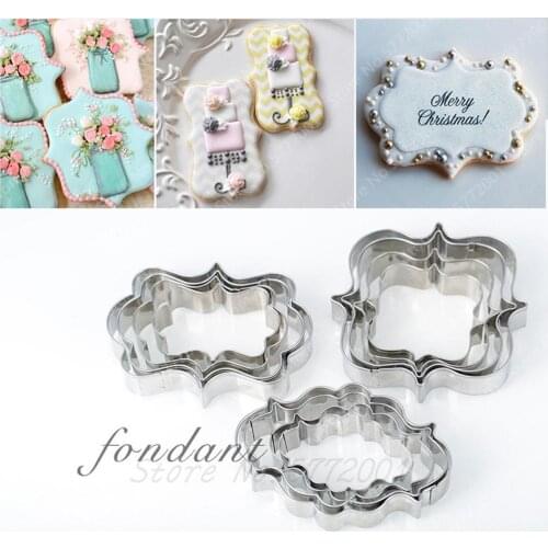 4pcs Cookie Cutter Stainless Steel Cut Biscuit Mold Cooking Tools Set Vegetable Chopper Icing Sugar Frame Kitchen Accessories