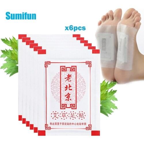 6Bags Wormwood Extract Foot Patch Lose Weight Body Detox Improve Sleep Quality Ahesives Chinese Herbal Plaster Health Care C2040