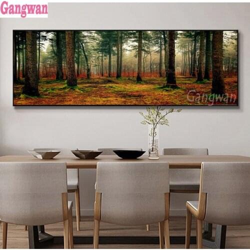 DIY Diamond Painting forest tree Natural landscape embroidery with diamond cross stitch kits diamond mosaic 5D icon large decor