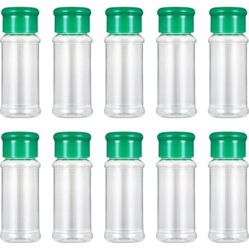 10/12/24/30/40pcs Seasoning Bottle Plastic Spice Pot Pepper Shakers Salt Jar Condiment Bottles for Barbecue(Green/Red/Black)