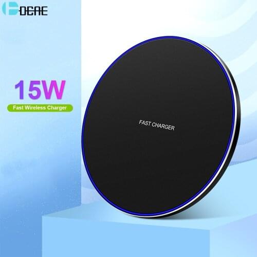 DCAE 15W Type C USB Fast Wireless Charger for iPhone XS Max X 8 XR 11 Samsung S20 S10 S9 Pro Xiaomi Mi 10 QC 10W Qi Charging Pad