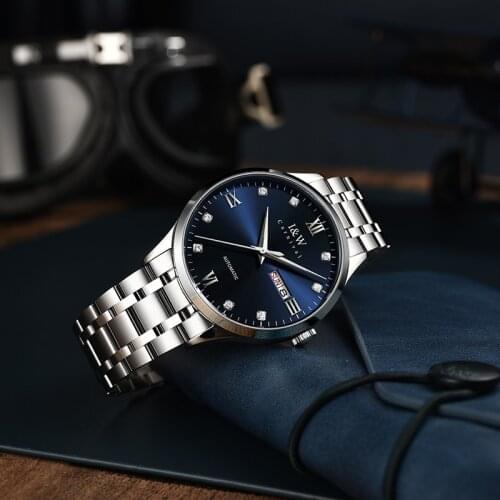 Fashion Blue Mens Mechanical Watch Sapphire luxury brand CARNIVAL Japan Movement Automatic Watch Calendar Waterproof Relogio