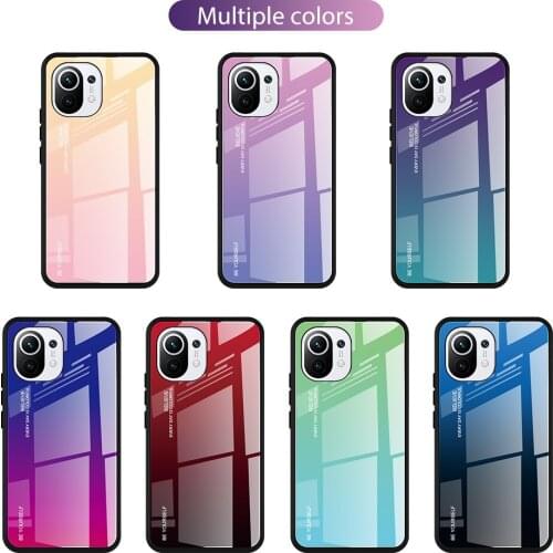 For xiaomi mi 11 ultra case gradient glass phone cover for xiaomi 11 ultra mi11 ultra mi 11pro 11lite case redmi note 10 pro max