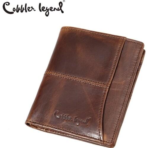 Cobbler Legend Fashion Designer Famous Brand Mens Real Leather Money Pocket Male Purses Wallet Credit Card Passport Holder