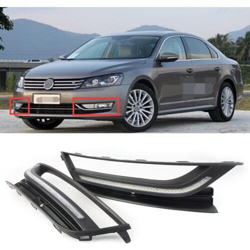 For Volkswagen Passat B7 2012 2013 2014 2015 LED Auto Car DRL Daytime Running Light Fog Lamp