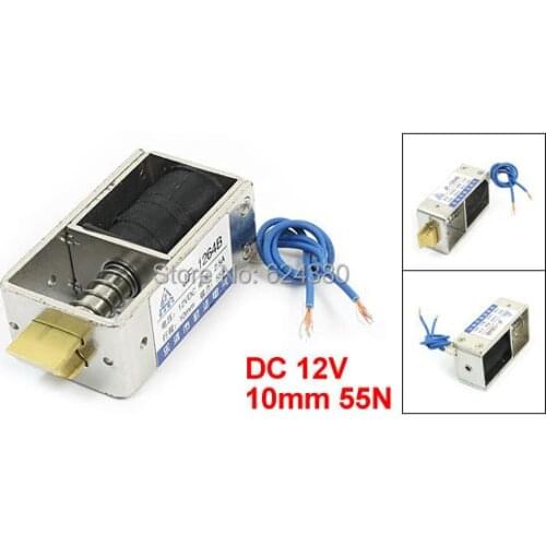 Open Frame Pull Type Solenoid Electromagnet 12V DC 2.5A 10mm Stroke 55N 5.5Kg 2.2LB Force