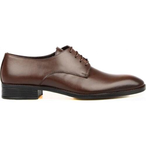 FootCourt- Brown Genuine Leather etor Shoes For Men Brown Lace Up Shoes Dress Shoes Formal Shoes Business Shoes Made in Turkey