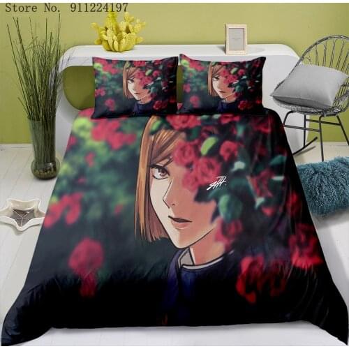 Japanese Manga Bedding Set Jujutsu Kaisen Duvet Cover Set Luxury Microfiber 2/3pcs Quilt Cover Child Teens Bedclothes Home Decor