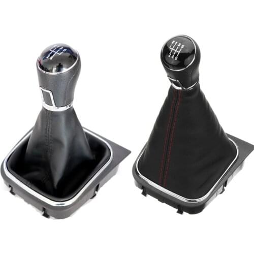 5 6 Speed Car Gear Shift Knob for VW Golf 5 6 Jetta 5 6 Leather Gaiter Boot Cover Stick Accessories