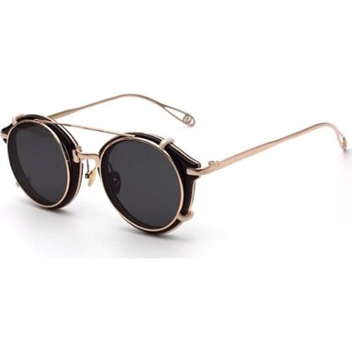 Round Sunglasses Women Steam Punk Sun Glasses for Female Vintage Retro Sunglasses-women Steampunk Metal Frames Anti-glare Uv400
