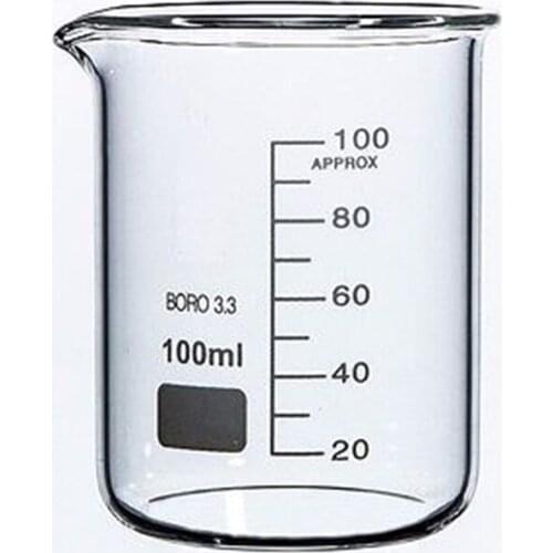100ml Low Form Glass Transparent Beaker Pyrex Beaker Lab Measuring Cup With Spout