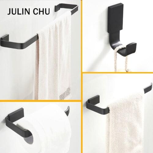 Brass Bathroom Accessories Hardware Set Black Wall Coat Robe Hook Toilet Paper Towel Ring Bar Rail WC Tissue Roll Shelf Hanger