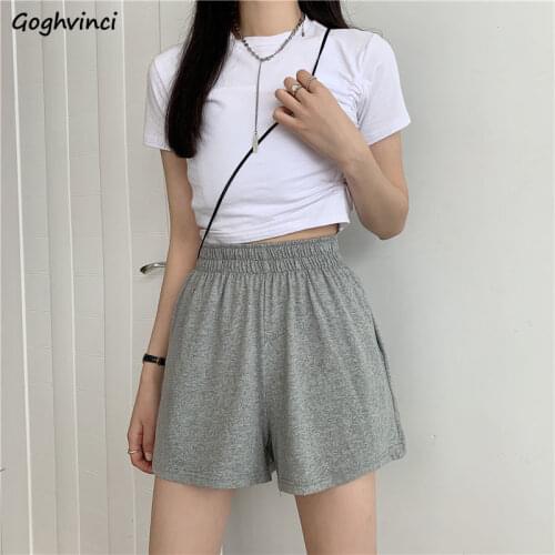 Summer Shorts Women Leisure Elastic Waist Loose Females All-match Fashion Harajuku Trousers Simple Chic New Comfortable Ulzzang