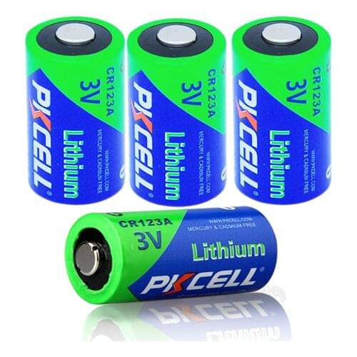 4Pcs PKCELL CR123A Lithium Battery CR123 CR 123 123A 16340 1500mAh 3V Batteries With PTC Protected For Camera