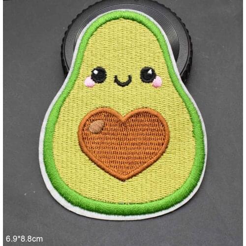Lovely Romantic Heart Shape You Complete Me Avocado Iron On Patch Embroidered Embroidery Clothes Patch For Clothing Clothes