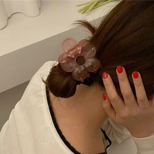 Fashion Claw Clip Hair Clips For Hair Women Colorful Solid Color Flower Shape Girls Hair Claw Hair Barrettes Hair Accessories