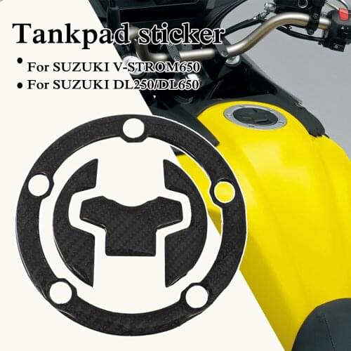 Tank Pad Sticker For SUZUKI V-STROM650 DL250 DL650 DL 250 650 Motorcycle 3D Carbon Fiber Fuel Tankpad Decals Gasoline Cap Cover