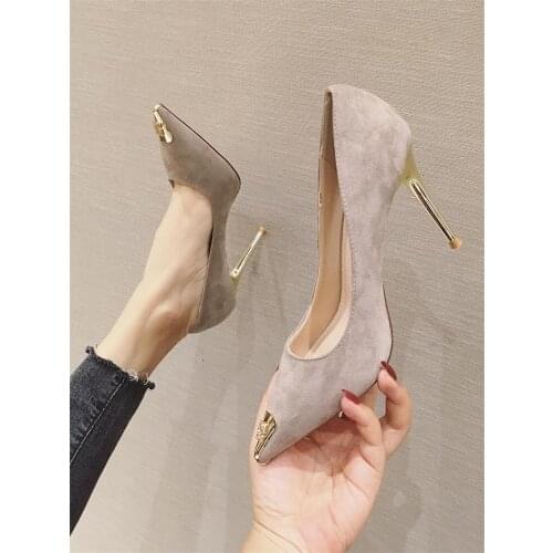 2021 spring and autumn new pointed black Korean womens shoes sexy all-match stiletto high heels