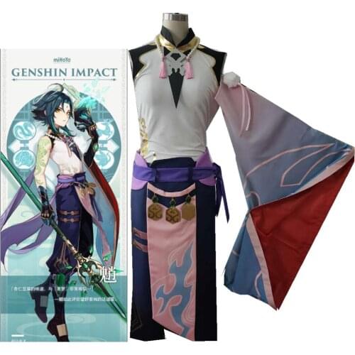 New Genshin Impact Cosplay Costume Game Project Yasha Guardian General XIAO COS Clothes Anime Tops Pants Gloves Accessories Set