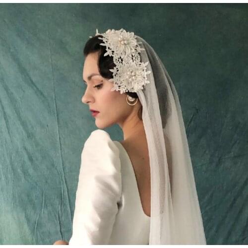 One Layer Lace Edge Wedding Veil Ivory Long Bridal Viel Wedding & Events Bridal Hair Accessories