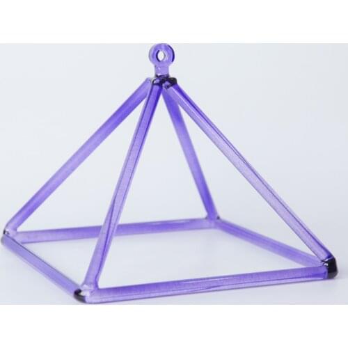9Inch Purple Color crystal singing pyramid for Yoga sound healing therapy