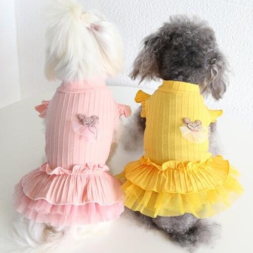 Cat Doggie Dress Small Dog Costume Pet Tutu Skirt Autumn Clothes Chihuahua Yorkshire Poodle Pomeranian Maltese Puppy Clothing