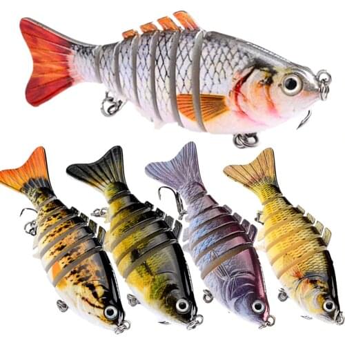 POETRYYI Fishing Lure 100mm 15.2g 3D Eyes 7-Segment Lifelike Fishing Hard Lure Crankbait With 2 Hook Fishing Baits Pesca Cebo