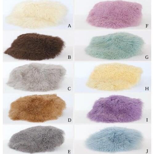 Wool Curly Felted Blanket Newborn Wool Basket Stuffed Filler Photography Props Baby Fur Blanket Photo Props