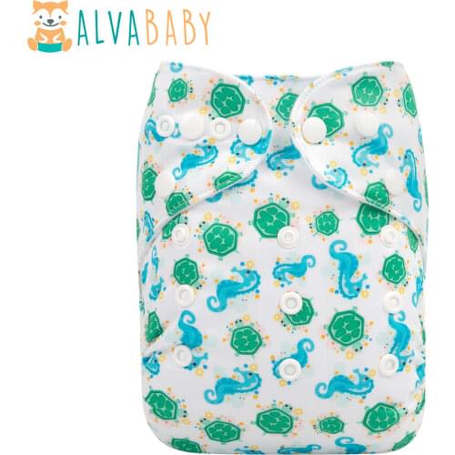 Alvababy Cloth Diapers Baby One Size Baby Modern Nappy with 1pc Microfiber Insert
