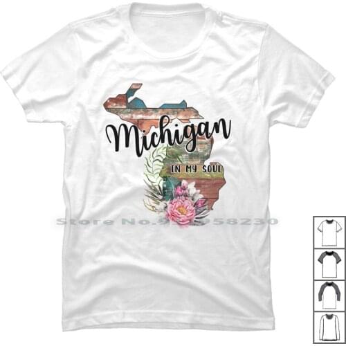 In My Soul T Shirt 100% Cotton Flowers States State Soul Map Chi So My Mi Hi