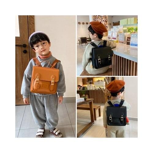 Winter New Backpack For Children PU Leather Backpack Fashion Boys And Girls Small Cute Children School Bags Cambridge Bag