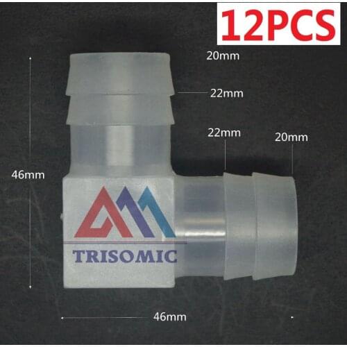 12 pieces 20mm Elbow equant Connector Equal Tube Joiner Material PP Plastic Fitting Fish Tank Airline Aquarium