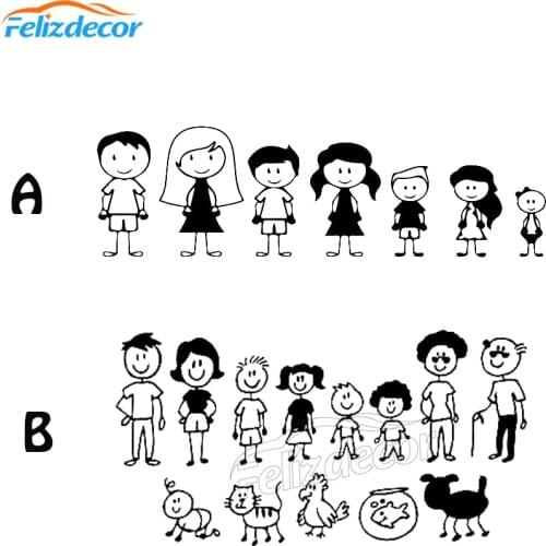30cm wide Family Svg Decals Stick figure family Car Trunk Stick people svg Art Stick Family Clipart Car Sticker Waterproof L1037