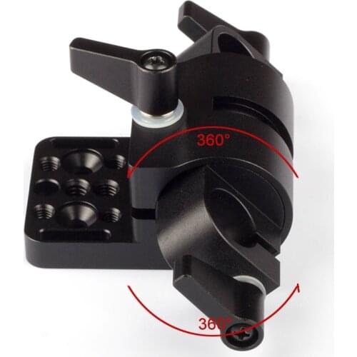 360 Degree Swivel 15mm Rod Clamp Mount Adapter fr Cheese Plate 4K 8K Camera Rig Gimbal Power Supply V-mount V-lock Battery