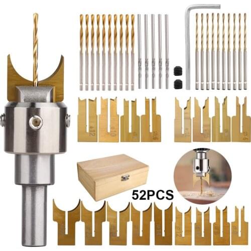 52Pcs Premium Beads Drill Bit Carbide Ball Blade Woodworking Milling Cutter Molding Tool Beads Router Bit Drills Bit Set