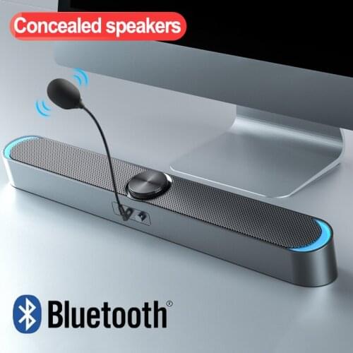 Bluetooth USB Wired Computer Speaker Bar Stereo Subwoofer Bass speaker Surround Sound Box for PC Laptop phone Tablet with Mic