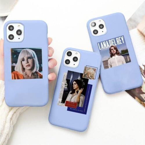 Lana Del Rey Phone Case Candy Color Blue for iPhone 11 12 pro XS MAX 8 7 6 6S Plus X 5S SE 2020 XR
