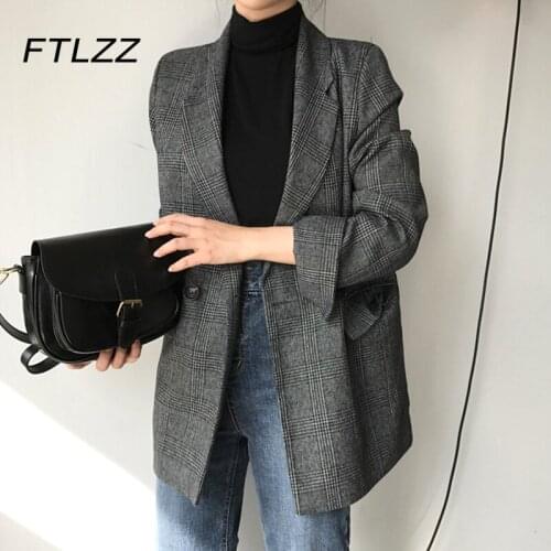 Женские прямые пиджаки FTLZZ China At AliExpress