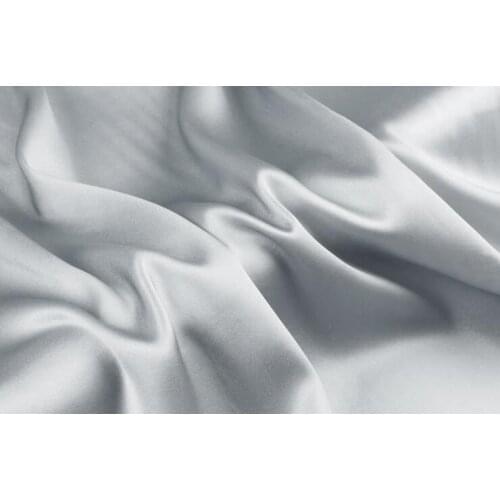 Howmay 100% pure silk fabric satin 16.5m/m 114cm 45" silver 21# color for bedding sheet pillowcase