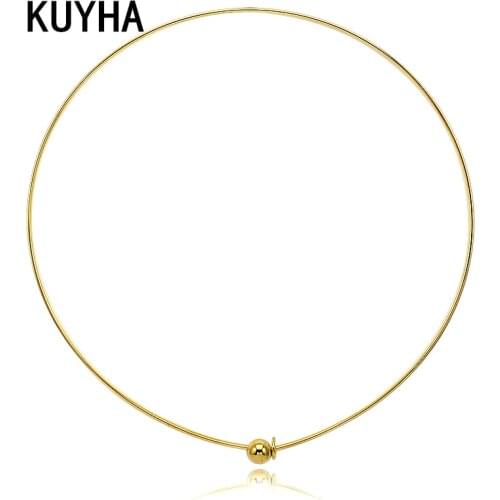 Fashion Chokers Necklace Trendy Style Gold Ball Collar Necklaces For Women Men Collares Femme Popular Statement Jewelry
