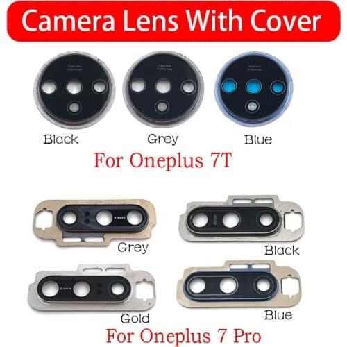 New Glass Camera Lens Replacement For Oneplus 6 6T 7 7T Pro Back Camera Glass Lens Cover Frame