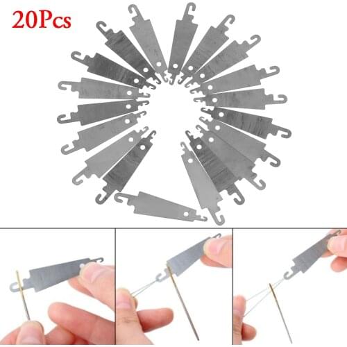New 20 pcs Stainless Steel Cross-Stitch Threading Hook Needle Threader Stitch DIY Embroidery Needlework Tool Sewing Accessories