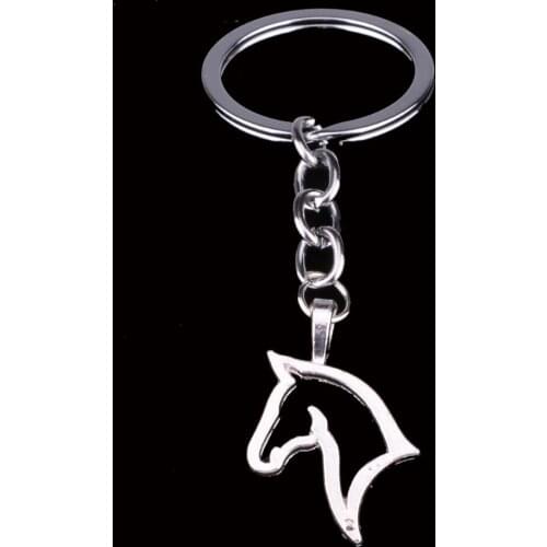 Silver Plated Horse Head Key Chains Rings Friendship Friends BFF Keyrings Keychain Family Women Men Gift Bag Car