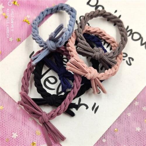 12PCS/LOT Simple Twists 6 Colors Elastic Hair Bands For Girls Bohemian Headband Scrunchy Korean Kids Hair Accessories For Women