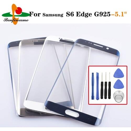 TouchScreen For Samsung Galaxy S6 Edge G925F G925 LCD display Front Outer Touch Panel Screen glass Lens Replacement
